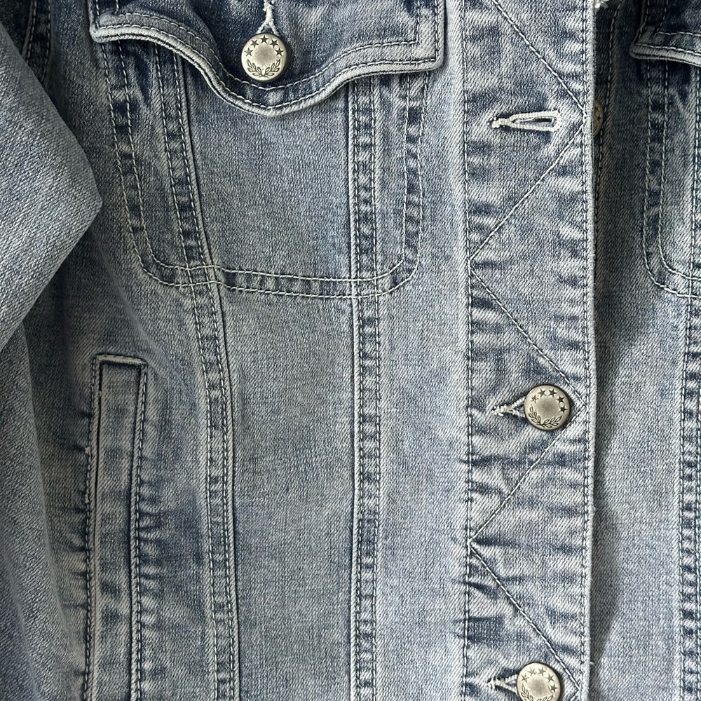 Peck and Peck acid washed vintage jean jacket size Small preowned - Picture 3 of 9